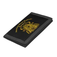 Gold Bison Warrior Design in Samurai Armor  Trifold Wallet