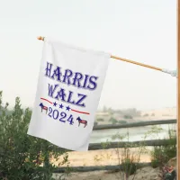 Harris Walz 2024 USA Democrat Donkeys Vertical House Flag