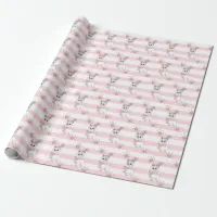 Pink Birthday LLama Cute Wrapping Paper