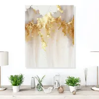 Luxury Gold Abstract Acrylic Wall Art Tile