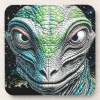 Reptilian Lizard Man Alien Extraterrestrial Being Beverage Coaster