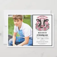 Holy Cow I’m One Cowgirl 1st Birthday Party Invitation