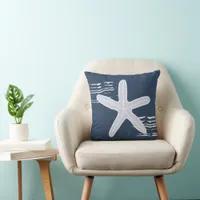 Modern Starfish Coastal Decor Throw Pillow