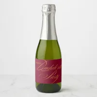 Burgundy and Gold Elegant Typography Sparkling Wine Label