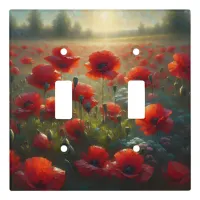 Pretty Poppy Field on a Summer Day Light Switch Cover