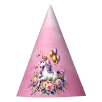 Pretty Pink, Purple and Gold Unicorn Birthday  Party Hat