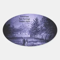 Arkansas Hot Springs Vintage 1844 Oval Sticker