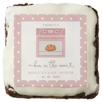 Bun In The Oven Pink Baby Girl Baby Shower Brownie