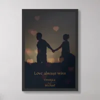 Romantic Love always wins Couple Photo Framed Art
