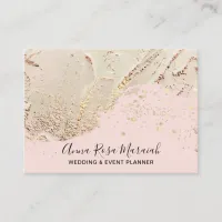 *~* Pink Gold Foil Glitter Beauty Wedding Elegant  Business Card