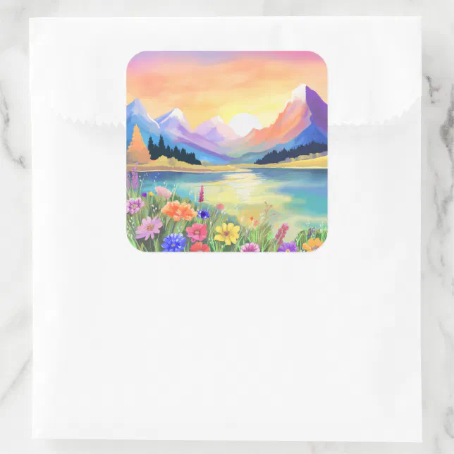 Dreams by the Mountains Lake Sanctuary Square Sticker