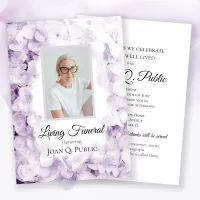 Purple Hydrangeas Watercolor Living Funeral Party Invitation