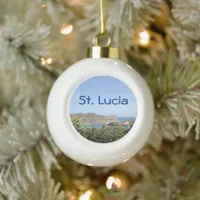 Scenic Caribbean Island Saint Lucia Ceramic Ball Christmas Ornament