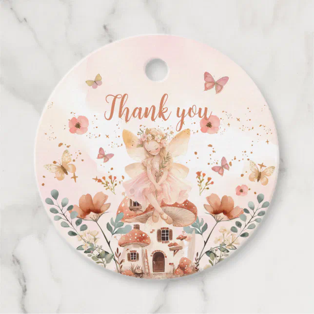 Enchanted Forest Mushroom Girl's First Birthday  Favor Tags