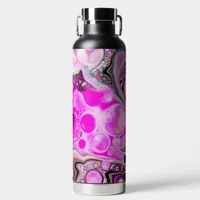 Pink and Black Fluid Art  Water Bottle