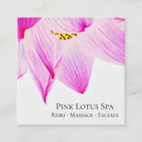 *~*  Pink Lotus Day Spa -  Reiki Massage Skin Care Square Business Card