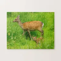 Mother and child - fallow deer with young jigsaw puzzle