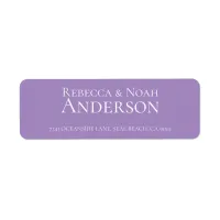 Simple Minimalist Elegant Lavender Text Wedding Label