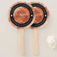 Elegant 8th 32nd Bronze Wedding Anniversary Hand Fan