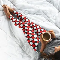 Red White and Black Heart Pattern Leggings