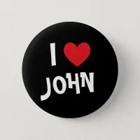 I Love John Pinback Button