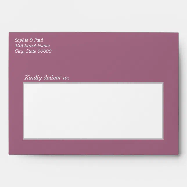 Mauve Wedding Invitation Envelope