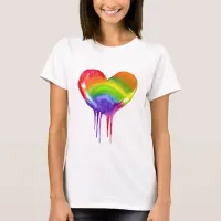 LGBTQIA+ Pride Rainbow Heart T-Shirt