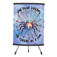 Cute Spider Inspirational Quote Monogram on blue | Tripod Lamp