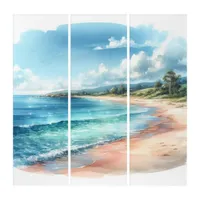 Coastal Tropical Beach Triptych