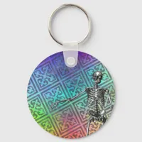 Vintage  Skeleton  on Pastels Keychain