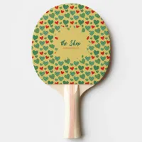 Pattern Filled Hearts Ping Pong Paddle