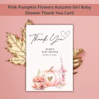 Blush Pink Pumpkin Floral Thank You