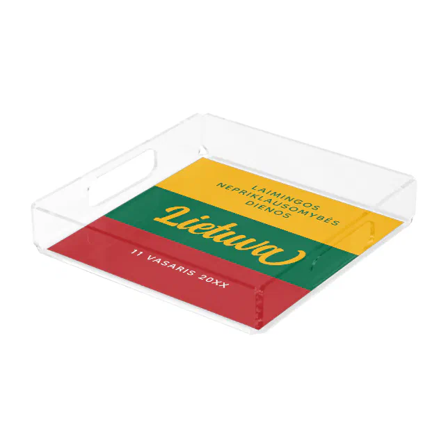 Lithuania Independence Day National Flag Acrylic Tray