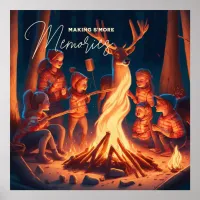Camping Themed Art | Making S'mores  Poster