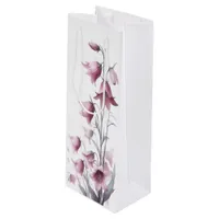 Rose Gold Blush Flowers  Wine Gift Bag