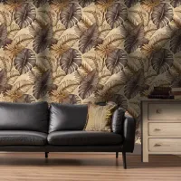 Dramatic Modern Foliage Gold ID1051 Wallpaper