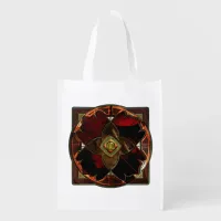 Autumn Elegance: The Floral Medallion Grocery Bag