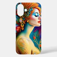 The Colorful Mermaid AI Art Portrait iPhone 16 Plus Case