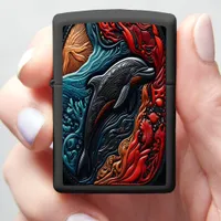 Ocean's Elegance: Dolphin Art Zippo Lighter