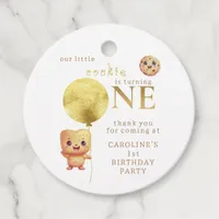 Our Little Cookie Turning ONE Photo 1st Birthday Favor Tags