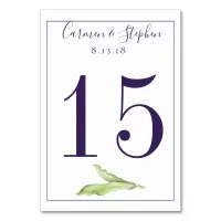 Minimalist Deep Purple Single Tulip Wedding Table Number