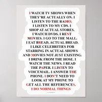 I Do Normal Things Funny List Poster