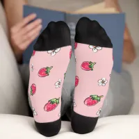 Strawberry Name Pink Kitschy Cute Spring Summer Socks