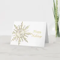 Gold Snowflake Business Christmas Card