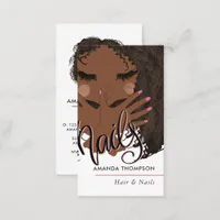 African American Hair and Nails Beauty Salon Busin Business Card