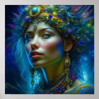 Ethereal Fantasy Art Princess Warrior Beautiful   Poster