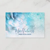 *~* Meditation Reiki Yoga Floral Glitter Mandala Business Card