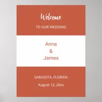 Terracotta White Wedding Welcome Poster