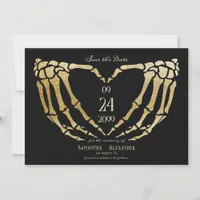 Gothic Black Wedding Skeleton Hands Till Death Save The Date