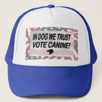 Vote Dog with American Flag Trucker Hat